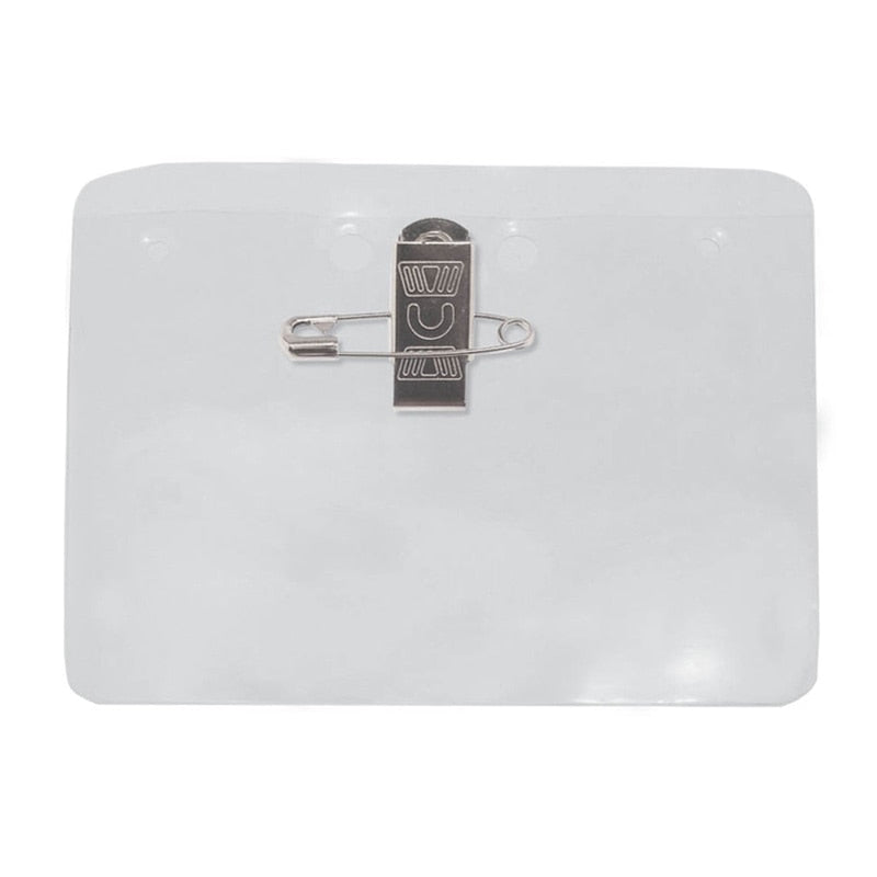 Clear Vinyl Horizontal Holder with Pin-Clip Combo Attachment Holes - 4" x 3" (Qty 100)