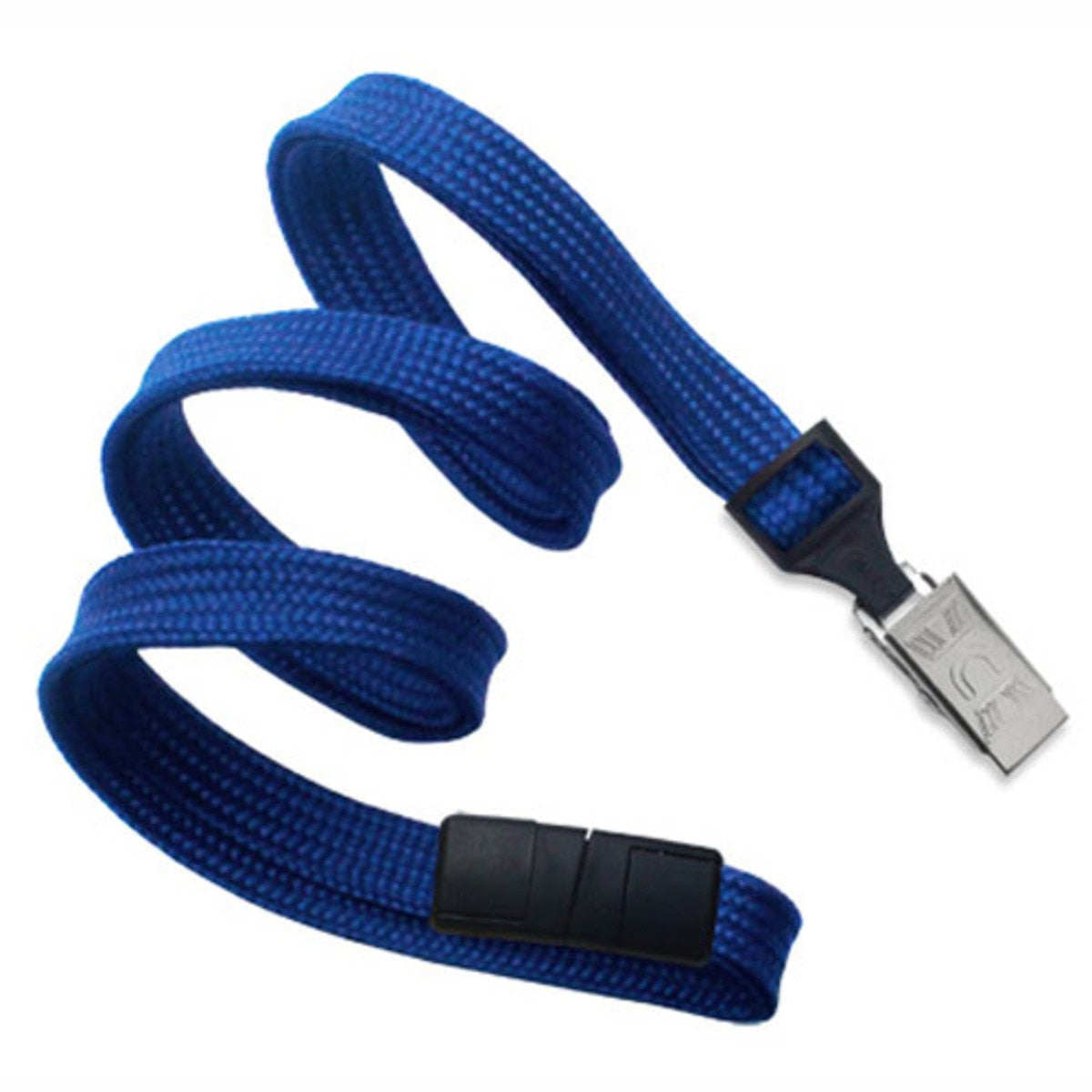 TruBadge 36" Flat Braided Breakaway Lanyards with Bulldog Clip (100/bg)