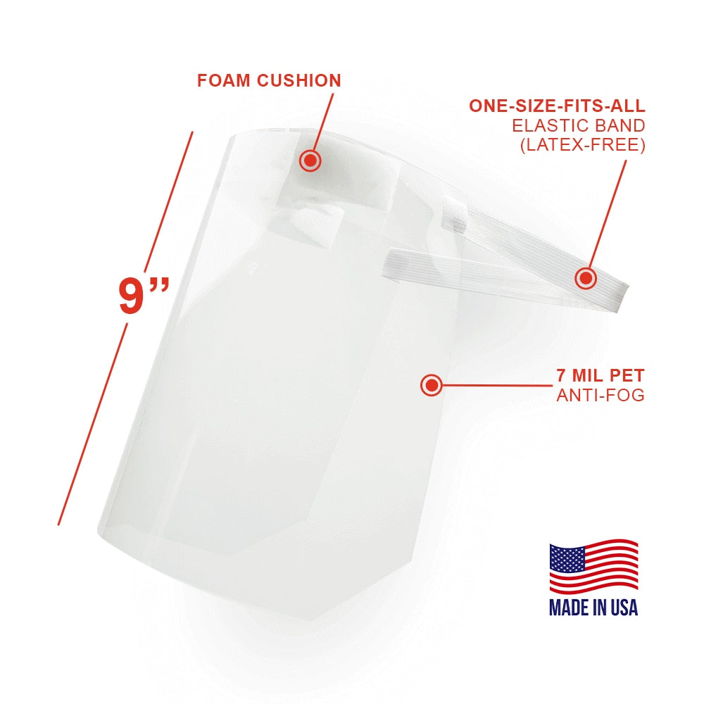 Protective Face Shield - 7 Mil High Clarity - Anti Fog