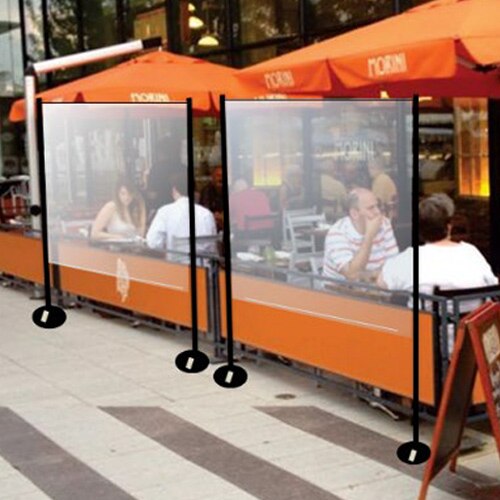 Large Screen Free Standing PVC Sneeze Guard Wall - Clear Partition with Steel Framework - 62 inch x 78inch
