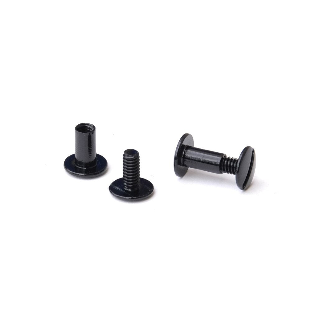 1/2 in. Black Aluminum Chicago Screws/Screw Posts (100 sets/bx)