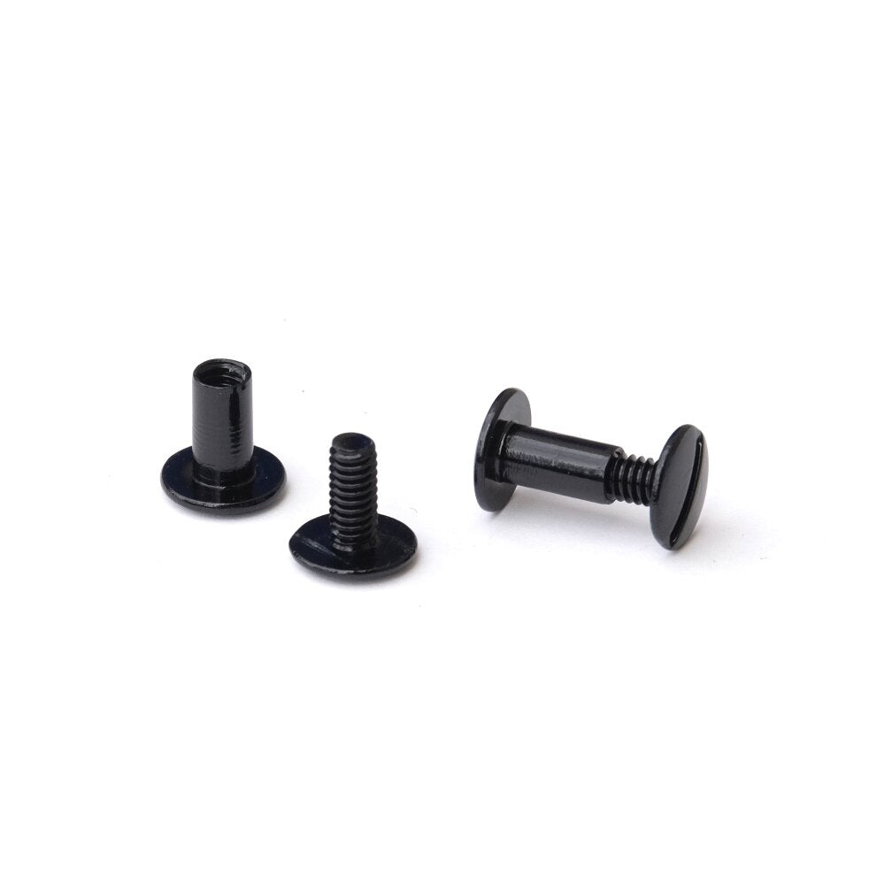 3/8 in. Black Aluminum Chicago Screws/Screw Posts (100 sets/bx)