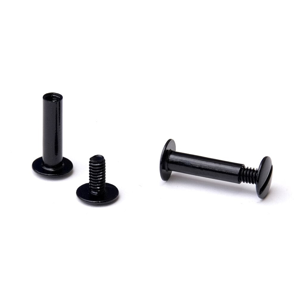 7/8 in. Black Aluminum Chicago Screws/Screw Posts (100 sets/bx)