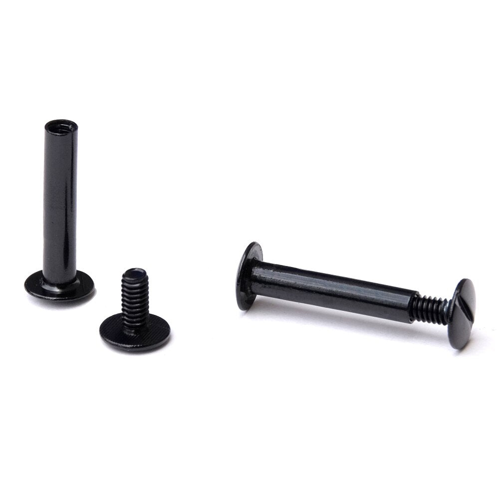 1 in. Black Aluminum Chicago Screws/Screw Posts (100 sets/bx)