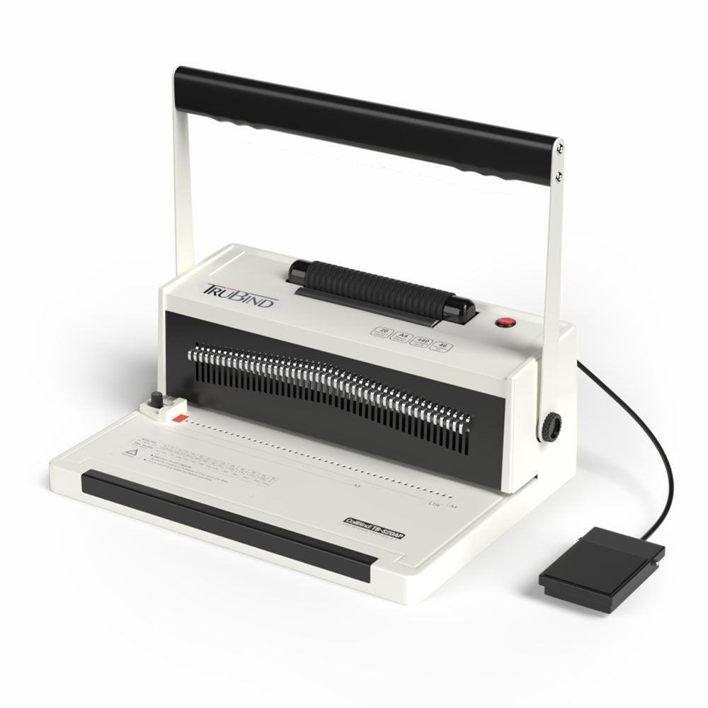 TruBind TB-S20AP Spiral Coil Binding Machine w/Electric Coil Inserter & Foot Pedal