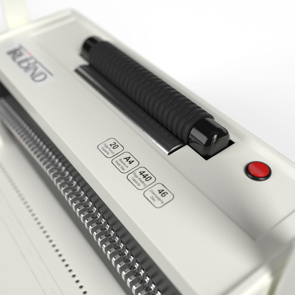 TruBind TB-S20AP Spiral Coil Binding Machine w/Electric Coil Inserter & Foot Pedal