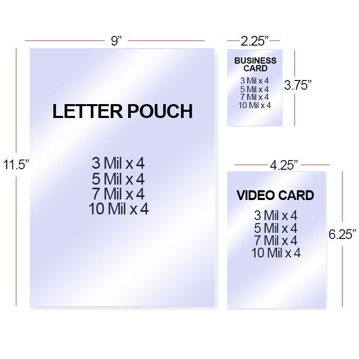 48 Piece Laminating Pouch Sample Pack