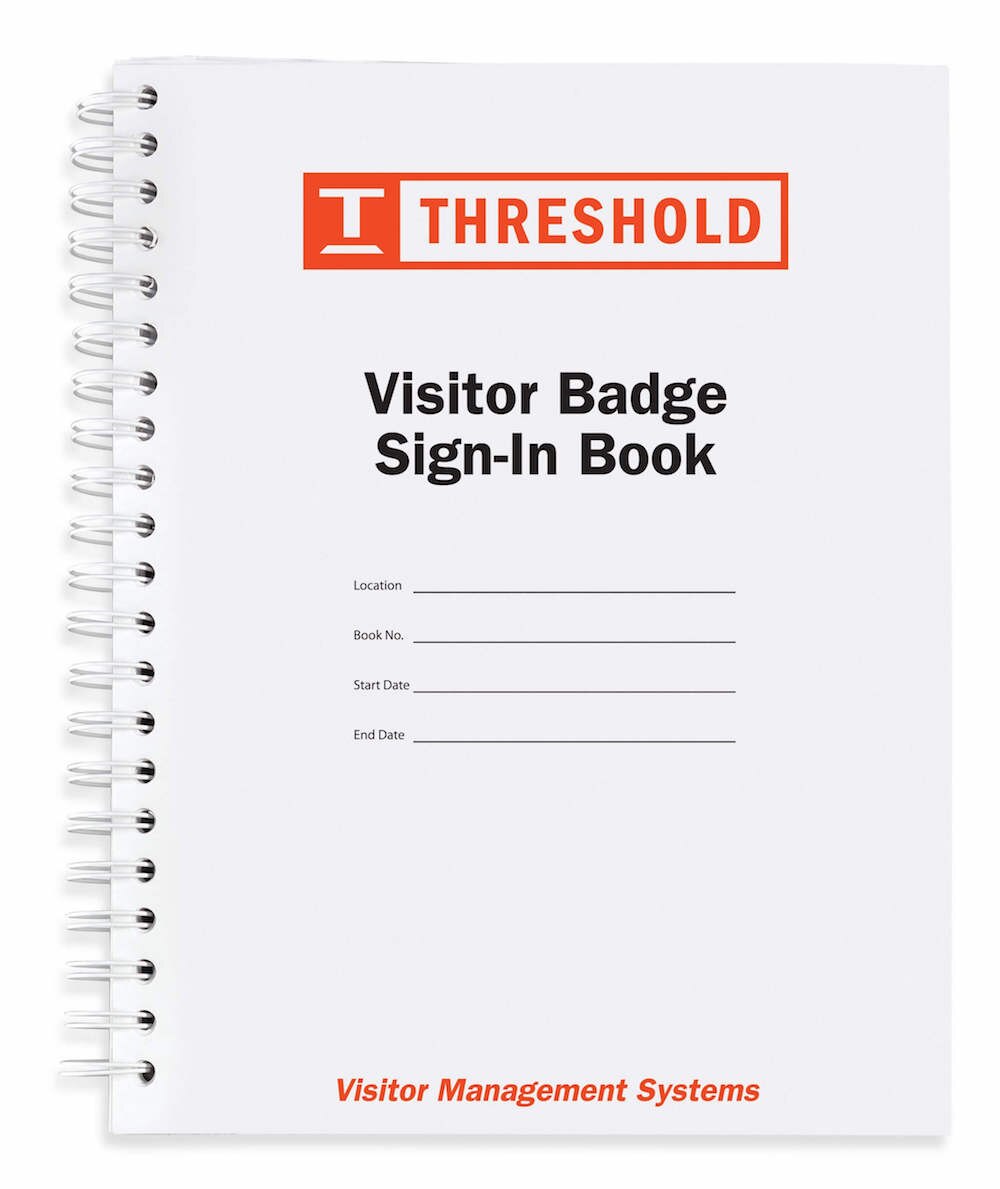 Visitor Registry Book, 500 Non-Expiring Small badges, "Company," (Qty 1)