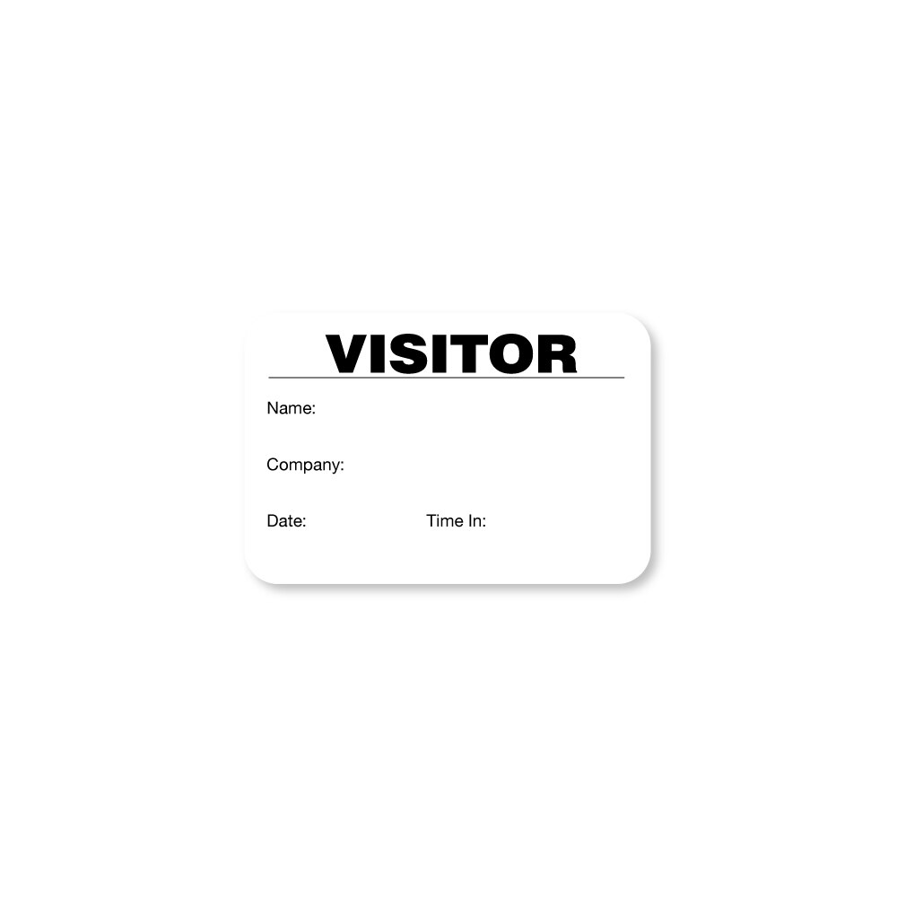 Visitor Registry Book, 500 Small FULL-Expiring badges, "Company," White (Qty 1)