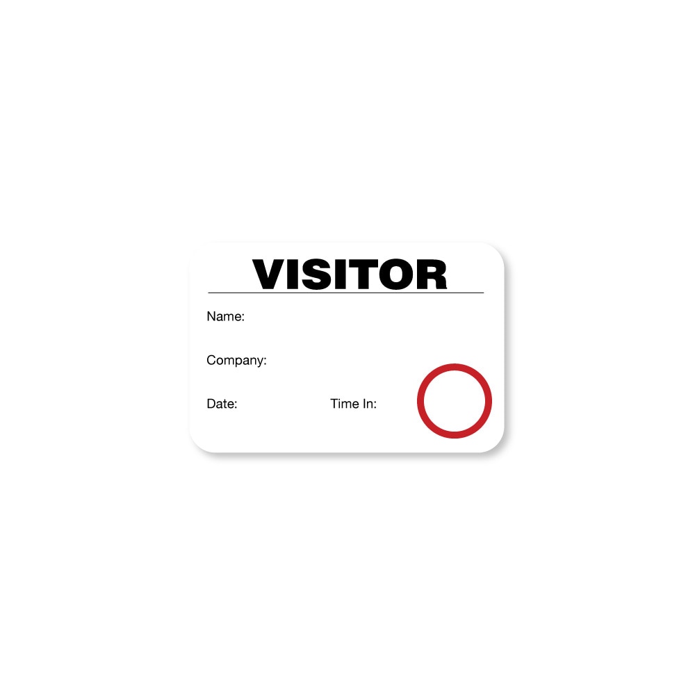 Visitor Registry Book, 500 Small DOT-Expiring badges, "Destination," White (Qty 1)