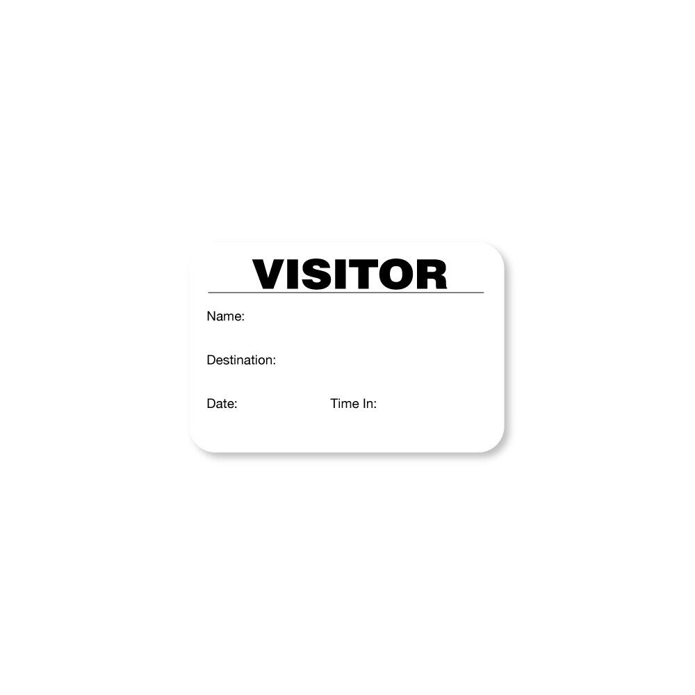 Visitor Registry Book, 500 Small FULL-Expiring badges, "Destination," White (Qty 1)