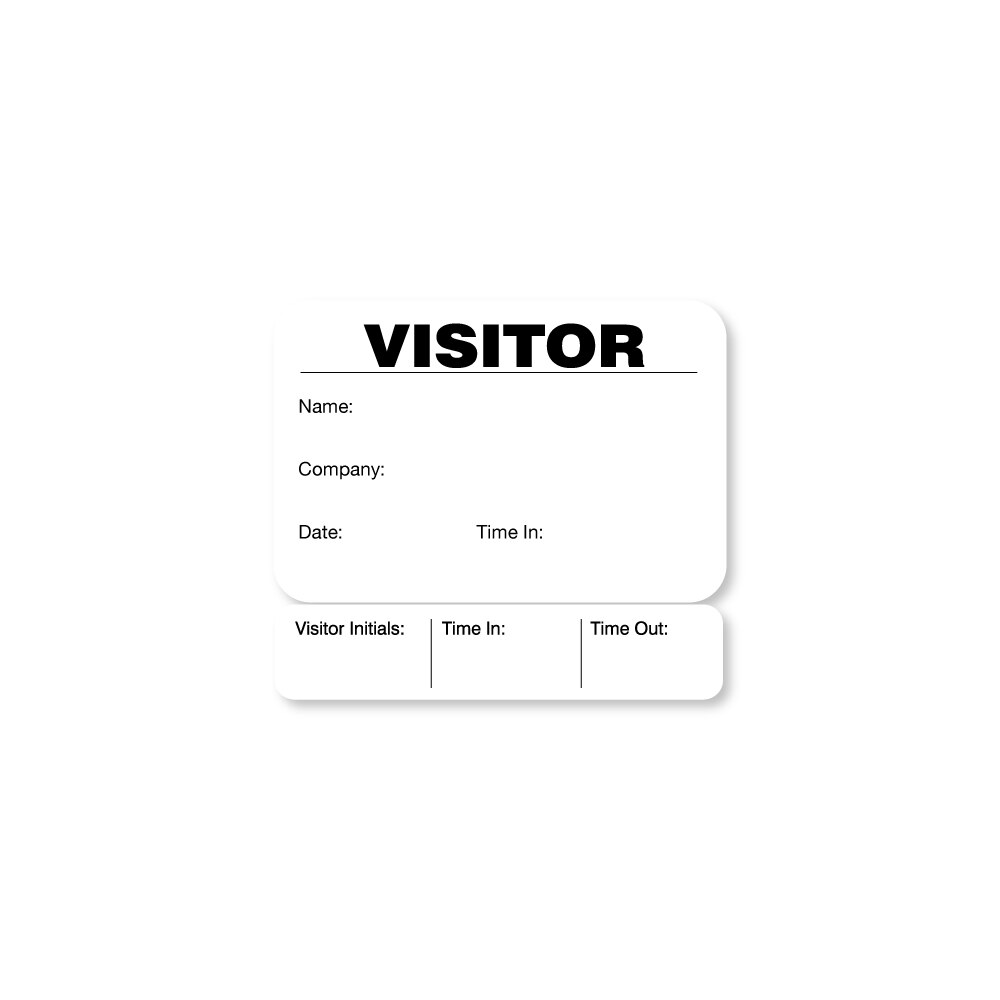 Visitor Registry Book, 500 Small FULL-Expiring badges with Sign-Out, "Destination," White (Qty 1)