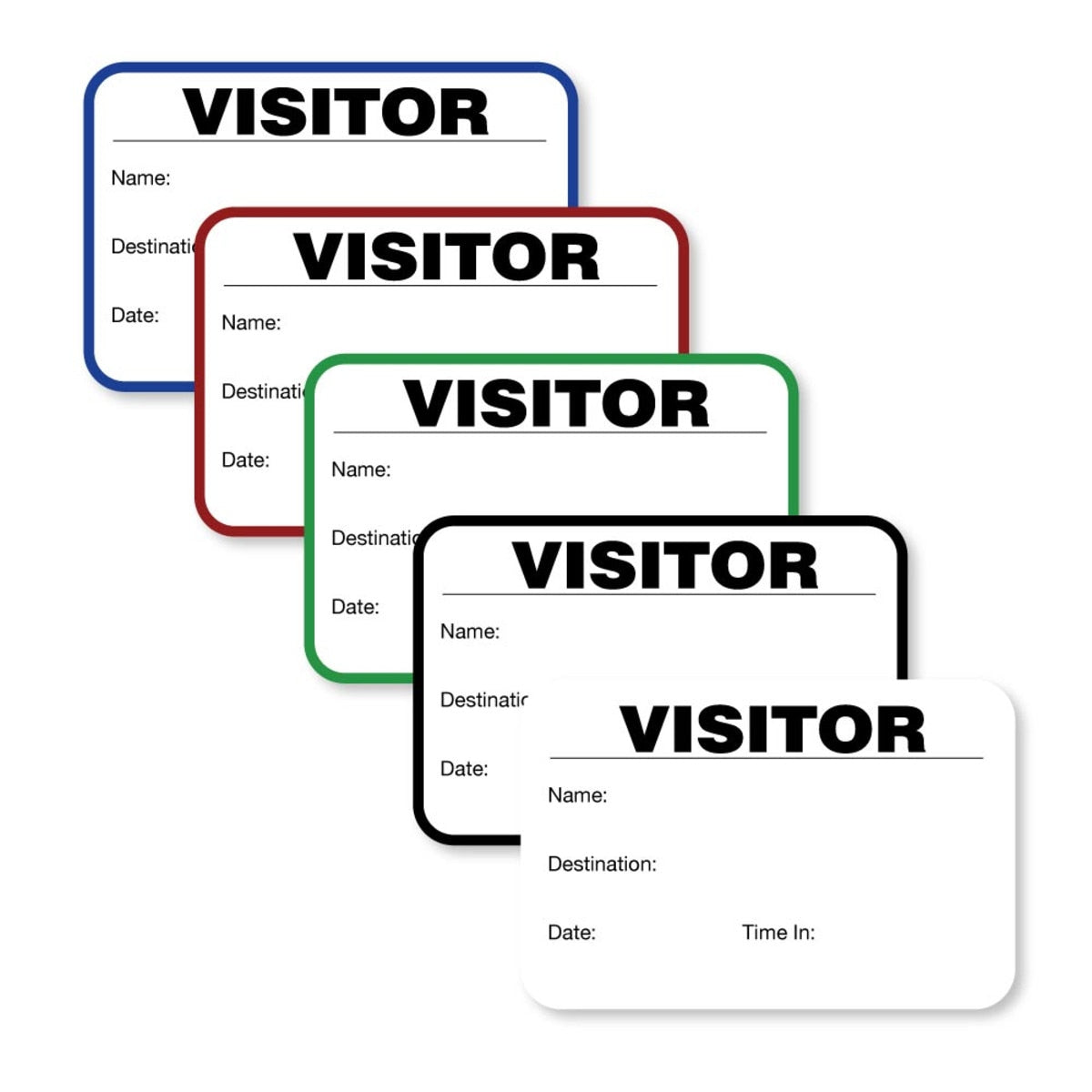 Visitor Registry Book, 400 TAB-Expiring Badges with Sign-Out, "Destination" (Qty 1)