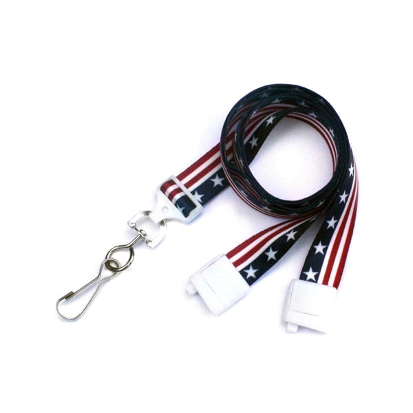 Stars & Stripes 36 in. Flat Printed Lanyards (100/bx)