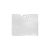 Clear Vinyl Data/Credit Card Sized Badge Holder with Slot/Chain Holes - 2 21/64" x 3 3/8" (Qty 100)