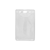 Clear Vinyl Data/Credit Card Sized Badge Holder with Slot/Chain Holes - 2 21/64" x 3 3/8" (Qty 100)