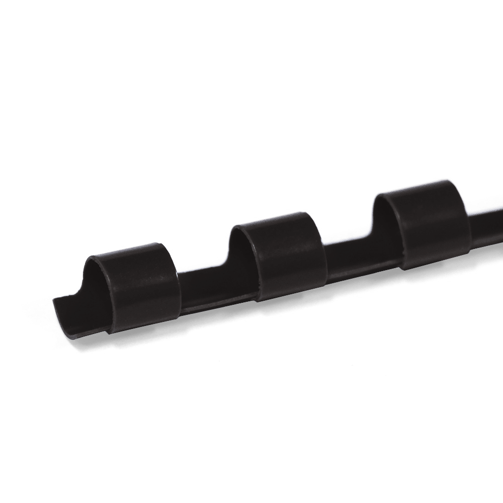 1/4 in. (6mm) 11 in. 19-Ring Binding Combs (100/bx) - Black