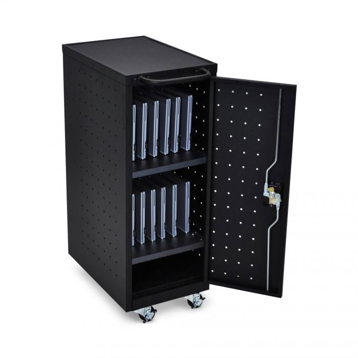 Luxor 12-Laptop / Chromebook Compact Charging Cart - With Locking Doors