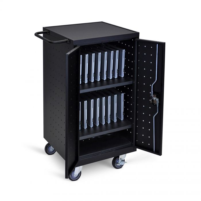 Luxor 18-Laptop / Chromebook Charging Cart - With Locking Doors