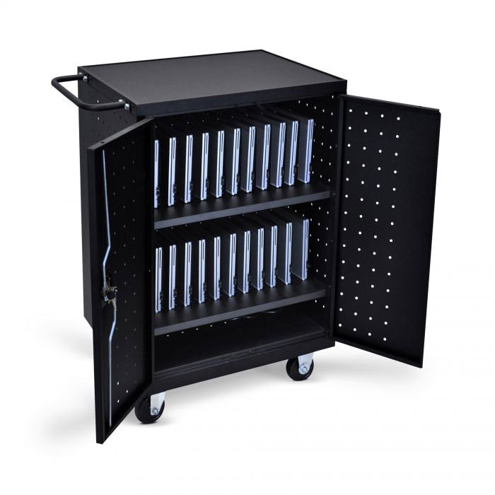 Luxor 24-Laptop / Chromebook Charging Cart - With Locking Doors