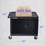 Luxor Multi-Purpose Rolling Cabinet with Two Shelves