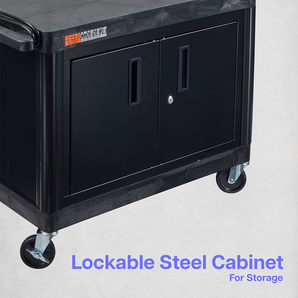 Luxor Multi-Purpose Rolling Cabinet with Two Shelves