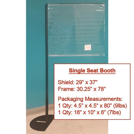 Single Seat Booth Partition - 30 inch x 78 inch