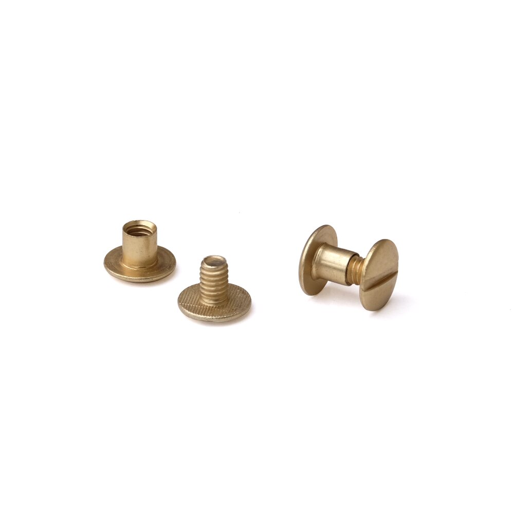 3/16 in. Antique Brass Aluminum Chicago Screws/Screw Posts (100 sets/bx)