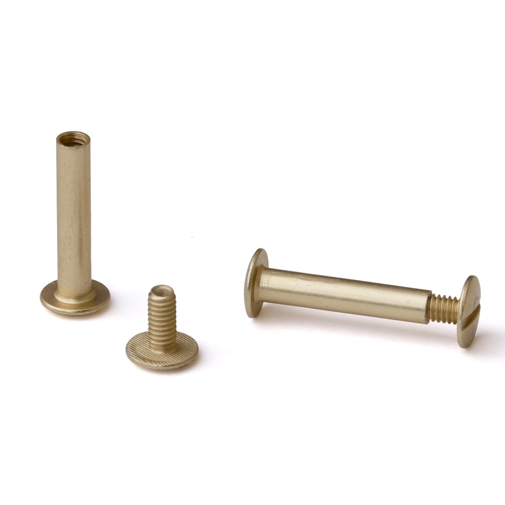 1 in. Antique Brass Aluminum Chicago Screws/Screw Posts (100 sets/bx)