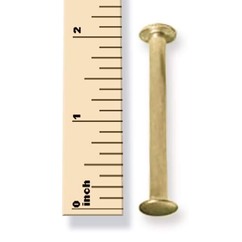 2 in. Antique Brass Aluminum Chicago Screws/Screw Posts (100 sets/bx)