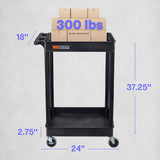 Luxor Tub Cart with Two Shelves