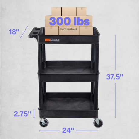 Luxor Tub Cart with Three Shelves