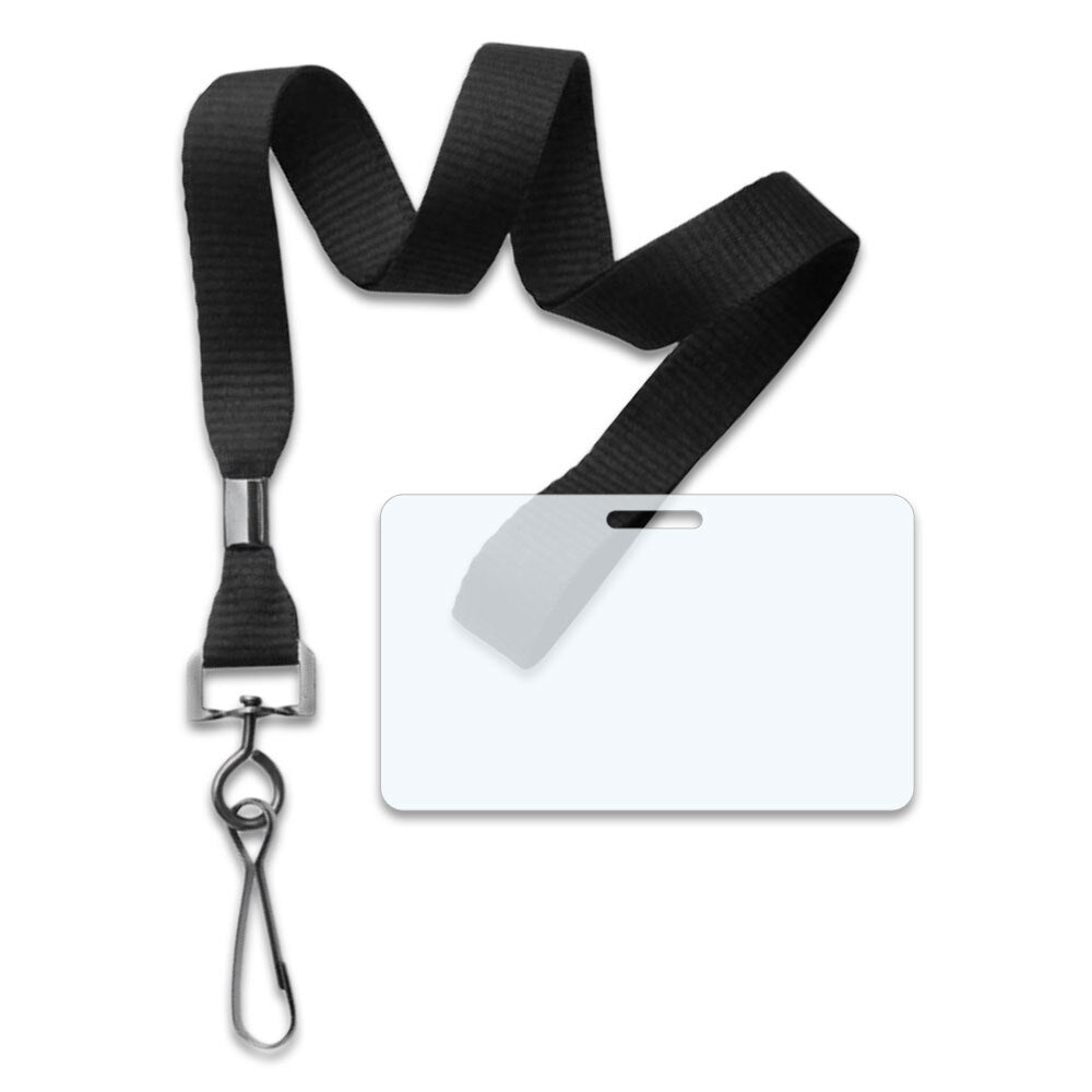 Lanyard Kit - Flat Lanyards + 10 Mil Military Card Laminating Pouches (100 Sets)