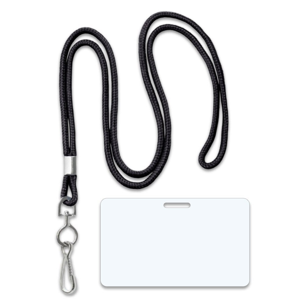 Lanyard Kit - Round Lanyards + 7 Mil Military Card Laminating Pouches (100 Sets)