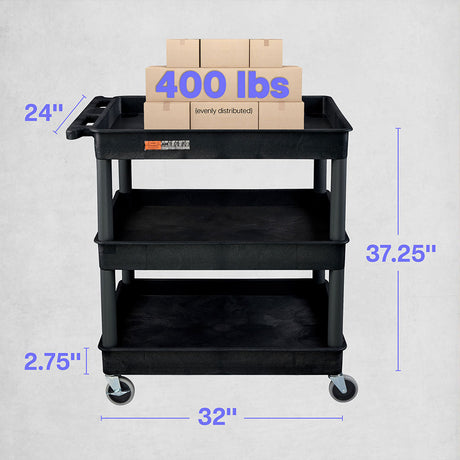 Luxor Large Tub Cart with Three Shelves